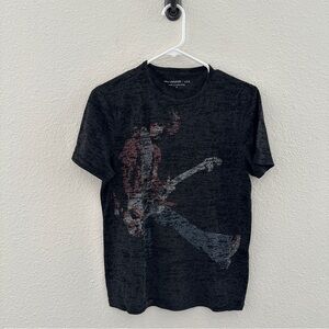 John Varvatos Charcoal and Red Graphic Tee